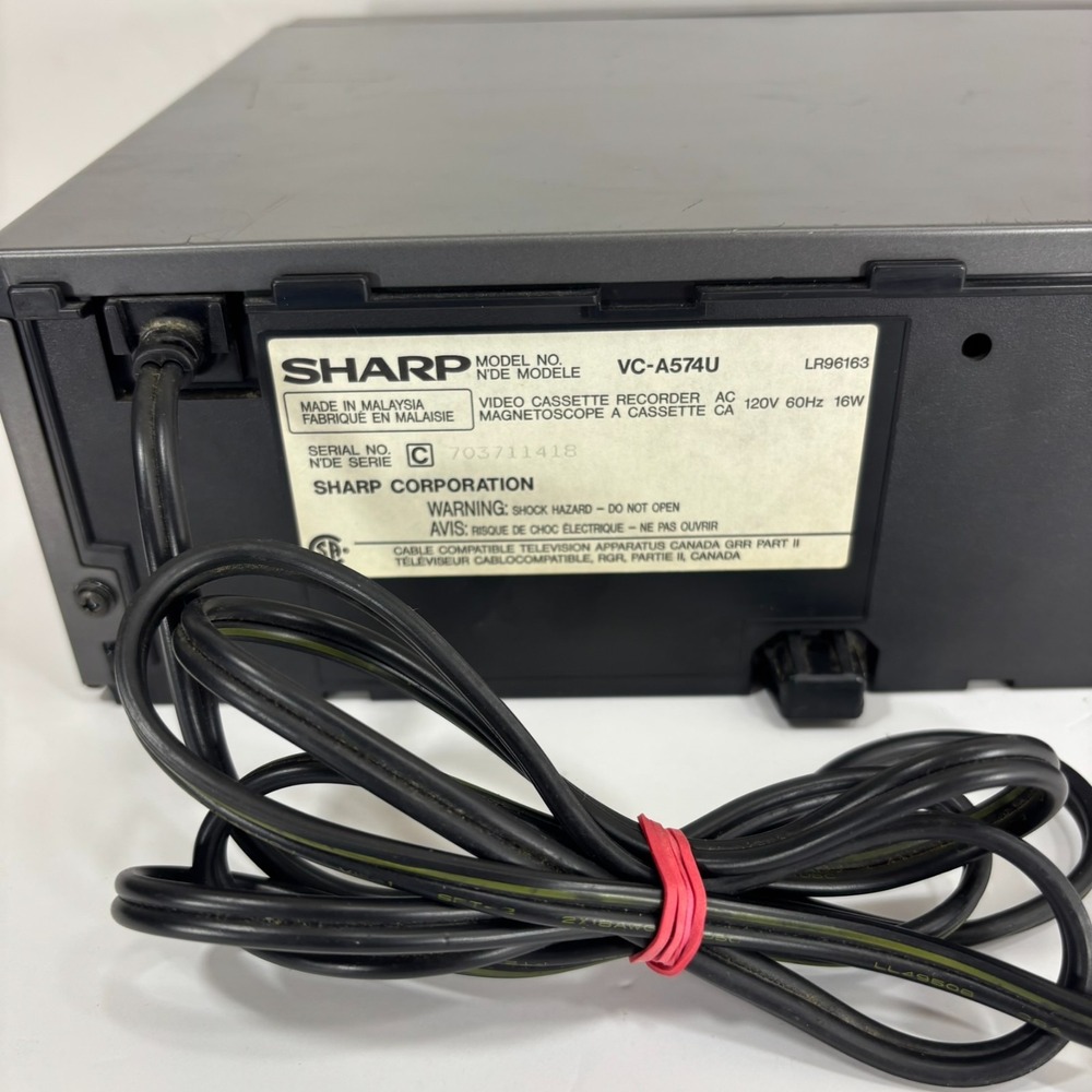 Sharp VC-A574U 4 Head VHS VCR Player Recorder Tested Works w/ Remote, Cables - Picture 9 of 12